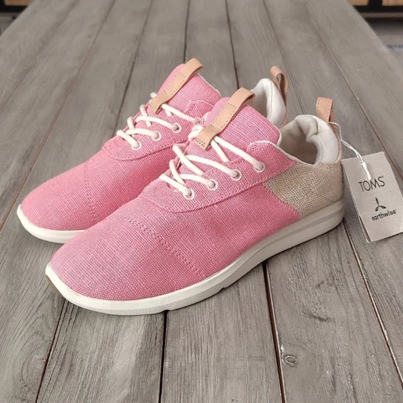 NWT TOMS Earthwise Sneakers In Tea Pink/ Natural Size Woman's 7.5 - Picture 3 of 12